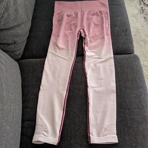 Gymshark pink and white ombre leggings